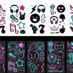 光るフェイクタトゥー10枚セットの画像