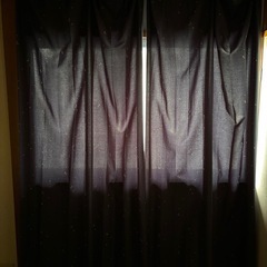 【美品/遮光1級】カーテン王国 ルシードⅡ風★ネイビー 月と星柄 2枚組の画像