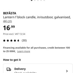 IKEA BEFÄSTA キャンドルランプの画像