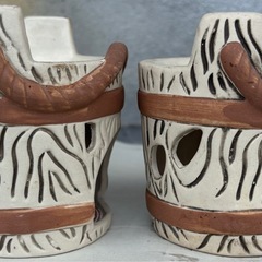 ダイソー陶器おけ型アロマポットの画像