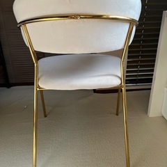 KARE チェア　椅子　ゴールド　ベージュ　スエード生地　イタリア家具の画像