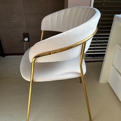 KARE チェア　椅子　ゴールド　ベージュ　スエード生地　イタリア家具の画像