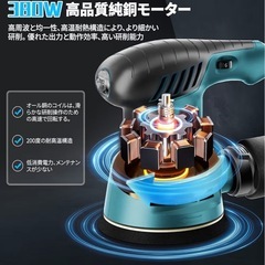 【新品未使用】380W強力！6段階変速 ランダムオービットサンダー 自動集塵機能付きの画像