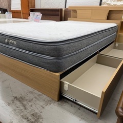 【愛品館 江戸川店 】 引き出し付き セミダブルベッド NITORI（ニトリ）の画像