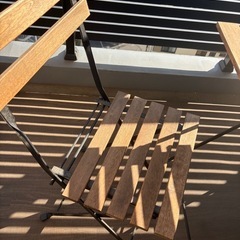 【セット商品】IKEA イケア TARNO テルノー 折りたたみ式テーブル&チェア2脚 屋外用 アカシア材 ブラウンステイン の画像