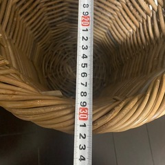 鉢カバー　木製カゴ　２点セットの画像