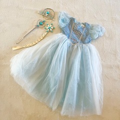 新品未使用　100 プリンセスドレス 子供 雪の女王 衣装 キッズ お姫様 クリスマスの画像