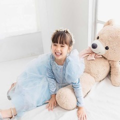 新品未使用　140 長袖　プリンセスドレス 子供 雪の女王 衣装 キッズ お姫様の画像