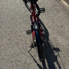 20インチ赤い折りたたみ自転車の画像