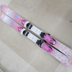 札幌市 清田区 KAZAMA カザマ スキー SPAX J 106㎝ ストック・ケースセット ピンク の画像