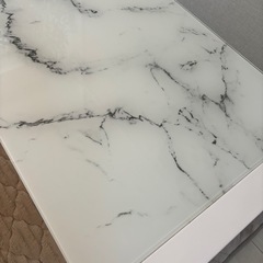 センターテーブル CTエスニトリ  ペルト120 WH 大理石風ガラステーブルの画像