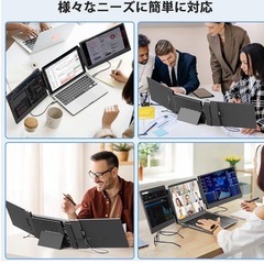 S3ノートパソコン デュアルモニター トリプルモバイルモニター 折りたたみの画像