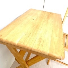 木製　折りたたみテーブル　イスのセットの画像