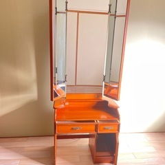 大塚家具ドレッサー 三面鏡 収納たっぷりの画像