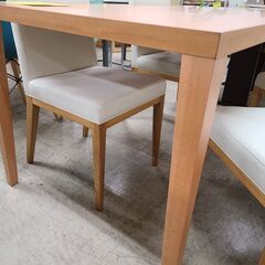 J1809　【リユースのサカイ柏店】　FUJIEI　フジエイ　ダイニングテーブルセット　椅子4脚付　ブルックス　クリーニング済みの画像