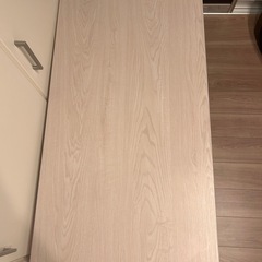 折りたたみ昇降式テーブル 木目調 ホワイトの画像