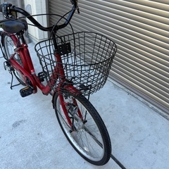 ★可愛い中古自転車！ママチャリleg Conscious 24インチ レッド 6速 LEDライトの画像