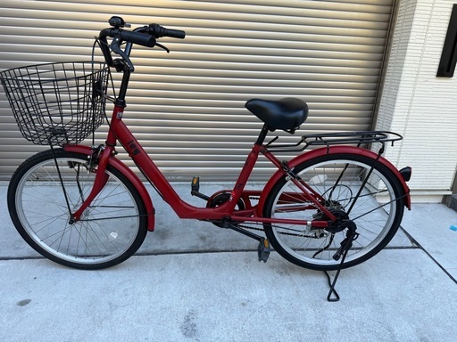 ★可愛い中古自転車！ママチャリleg Conscious 24インチ レッド 6速 LEDライト