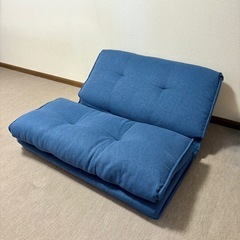 【3way 2人掛けソファーベッド 14段階リクライニング】美品*使用期間半年未満の画像