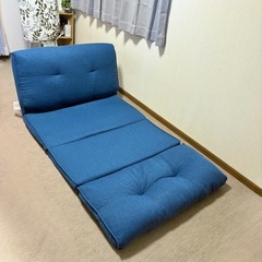 【3way 2人掛けソファーベッド 14段階リクライニング】美品*使用期間半年未満の画像