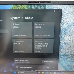 Asus ZenBook 13 UX333FA i7-8565 8/512の画像