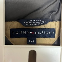 【正規品】TOMMY HILFIGERダウンジャケットL ベージュ大きめトミーヒルフィガーの画像