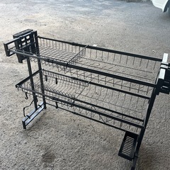 水切りラック,水切りラック シンク上食器 2段式水切りかご 台所用品ホルダ キッチン収納棚 大容量 滑り止め 省スペース 箸収納 まな板立て ステンレス製 組み立て簡単調整可能の画像