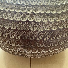 三島焼　花器　陶器花瓶の画像