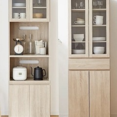 LOWYA 食器棚　レンジボード　2個セットの画像