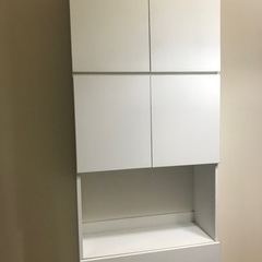 キャビネット付きチェスト　白の画像