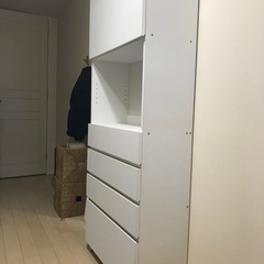 キャビネット付きチェスト　白の画像