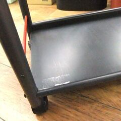 3段 キャスター付き ワゴン LION 幅68×奥35×高86 スチール ブラック 黒 収納家具 キッチン オフィス 車庫 札幌市厚別区 厚別店の画像