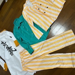 ワンピース 黄猿 海軍三大将 コスチューム マント黄色ストライプスーツ Lサイズの画像