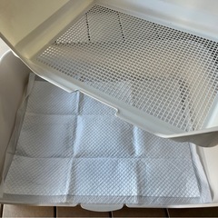 犬用トイレ ワイドサイズ　リッチェル お掃除簡単ステップ壁付トイレ アイボリー ワイドの画像