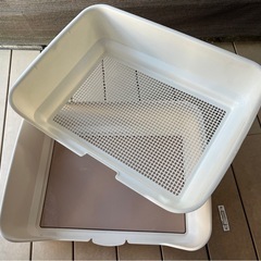 犬用トイレ ワイドサイズ　リッチェル お掃除簡単ステップ壁付トイレ アイボリー ワイドの画像