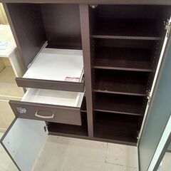 リユースのサカイ栃木店★ジモティ割あり★  レンジ台 ダークブラウン W80×D40×H114.5 クリーニング済み TC11582の画像