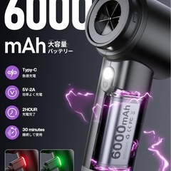 【新品未使用】ハンディクリーナー コードレス強力吸引力Type-C急速充電 LEDライト付き の画像