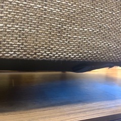 ニトリ　グレー 布製モダンソファ 木製脚付きの画像