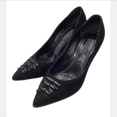 美品中古　ルイビトン　23.5cm  黒パンプス　リボンの画像