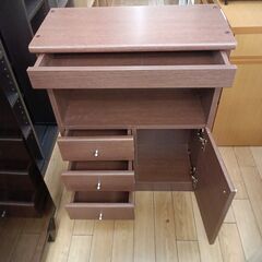 ★リユースのサカイつくば店★TK7298  テレフォンラック ブラウン H80×D29×W60 クリーニング済みの画像