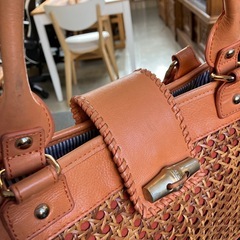 A2511-243 SAZABY カゴバックトート オレンジ キズ汚れ有りの画像