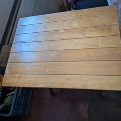 木製　折りたたみテーブル　キャンプなどにもの画像