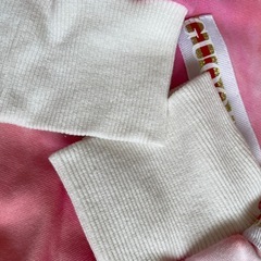 ピンクタイダイ風フード付き上下セット120の画像