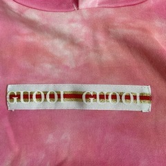 ピンクタイダイ風フード付き上下セット120の画像