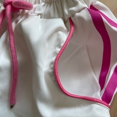 ピンクタイダイ風フード付き上下セット120の画像