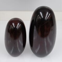 レトロ 達磨大師 2体セット 19cm 14.5cm だるま ダルマ 木製 アンティーク 縁起物 置物 達磨こけし 札幌市 清田区 平岡の画像