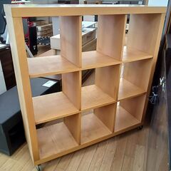 ★リユースのサカイつくば店★TK7301  キャスター付オープンシェルフ ナチュラル H131×D40×W122 クリーニング済みの画像