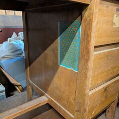 昔の学習机　レトロ　木製　ワークデスクの画像