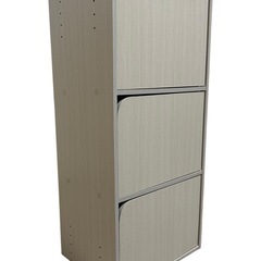 連結できるNカラボ 扉付き 3段(ホワイトウォッシュ)の画像