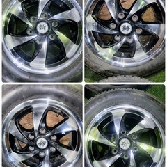 ハンコック スパイク 225/60R16 2年 10mm アルミ付き 16×6½ 6×139.7 IN38の画像